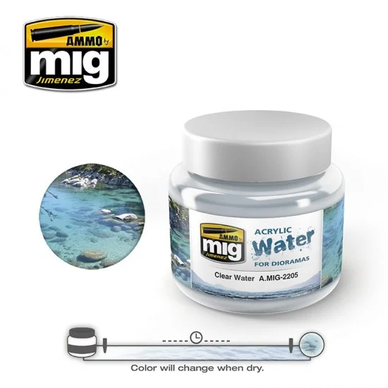 AMMO by Mig Jimenez 2205 Acrylic Water For Dioramas - Clear Water (250ml)