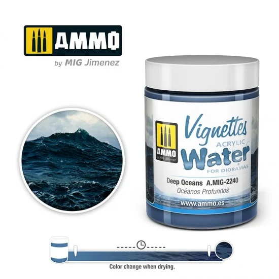 AMMO by Mig Jimenez 2240 Vignettes Acrylic Water - Deep Oceans (100ml)