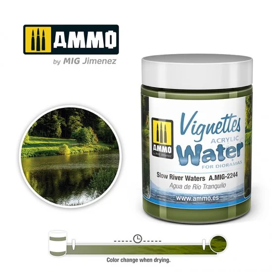 AMMO by Mig Jimenez 2244 Vignettes Acrylic Water - Slow River Waters (100ml)