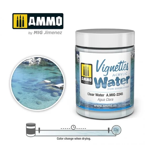 AMMO by Mig Jimenez 2245 Vignettes Acrylic Water - Clear Water (100ml)