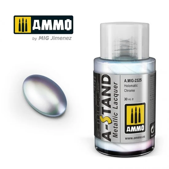AMMO by Mig Jimenez 2325 A-STAND Metallic Lacquer - Holomatic Chrome (30ml)