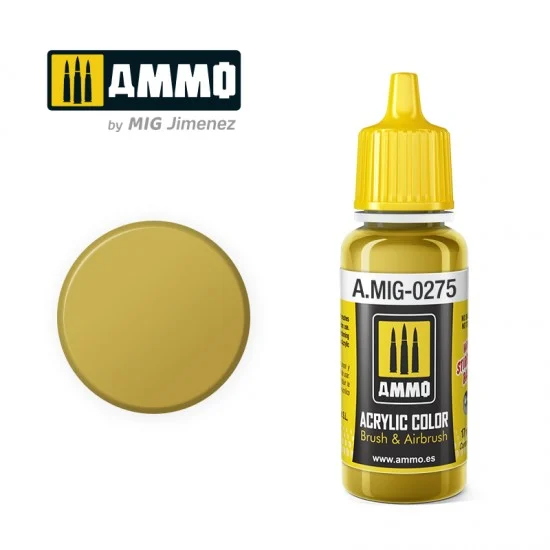 AMMO by Mig Jimenez 275 Acrylic Paint - Giallo Mimetico 3 FS-33434 (17ml)