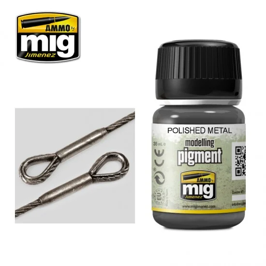AMMO by Mig Jimenez 3021 Polished Metal Pigment (35ml) - Hobby & Model Paints
