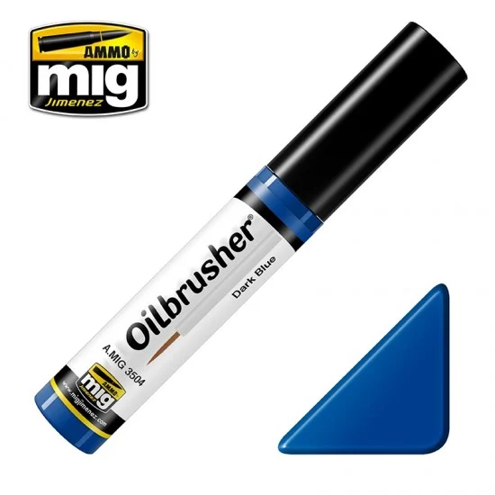 AMMO by Mig Jimenez 3504 Oilbrusher - Dark Blue (Oil paint with fine brush applicator)