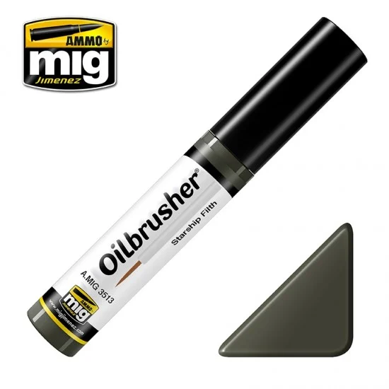 AMMO by Mig Jimenez 3513 Oilbrusher - Starship Filth (Oil paint with fine brush applicator)