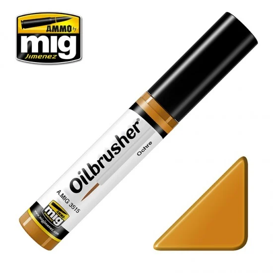 AMMO by Mig Jimenez 3515 Oilbrusher - Ochre (Oil paint with fine brush applicator)
