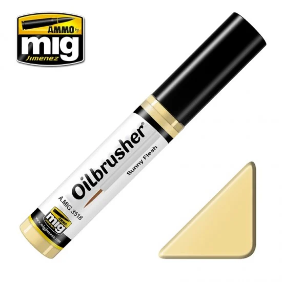 AMMO by Mig Jimenez 3518 Oilbrusher - Sunny Flesh (Oil paint with fine brush applicator)