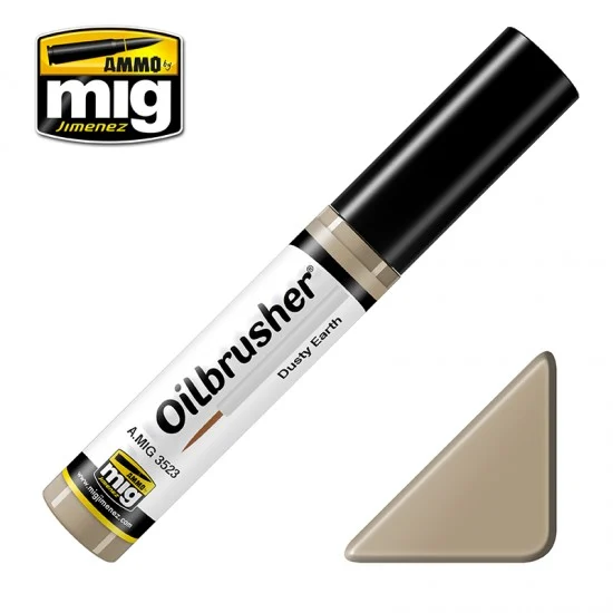 AMMO by Mig Jimenez 3523 Oilbrusher - Dusty Earth (oil paint with fine brush applicator)