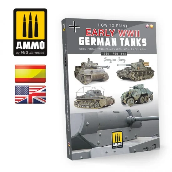 AMMO by Mig Jimenez 6037 How to Paint Early WWII German Tanks Camouflage 1936-1942 (English, Spanish)