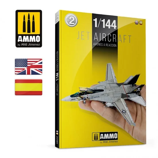 AMMO by Mig Jimenez 6147 Jet Aircraft 1/144 (Multilingual: English and Spanish, 164 pages) - Modelling Publication