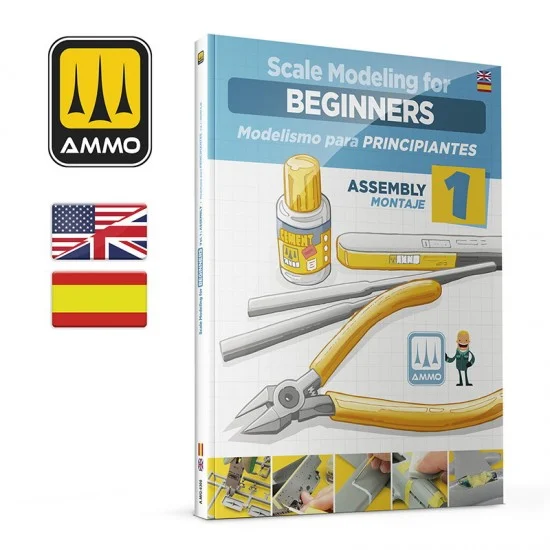 AMMO by Mig Jimenez 6300 Scale Modelling for Beginners Vol. 1 Assembly (Bilingual, 120 pages) - Modelling Publication