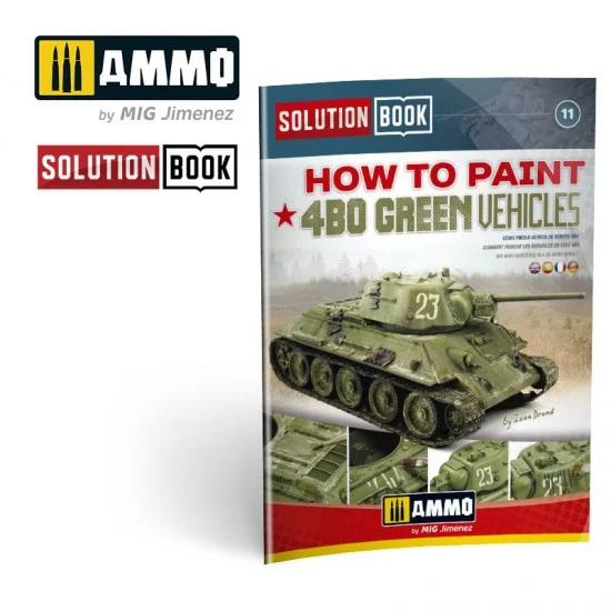 AMMO by Mig Jimenez 6600 Solution Book - How to Paint 4BO Green Vehicles (52 pages, Multilingual)