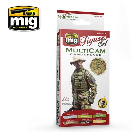 AMMO by Mig Jimenez 7028 Acrylic Paint Set for Figures - Multicam (4 x 17ml)