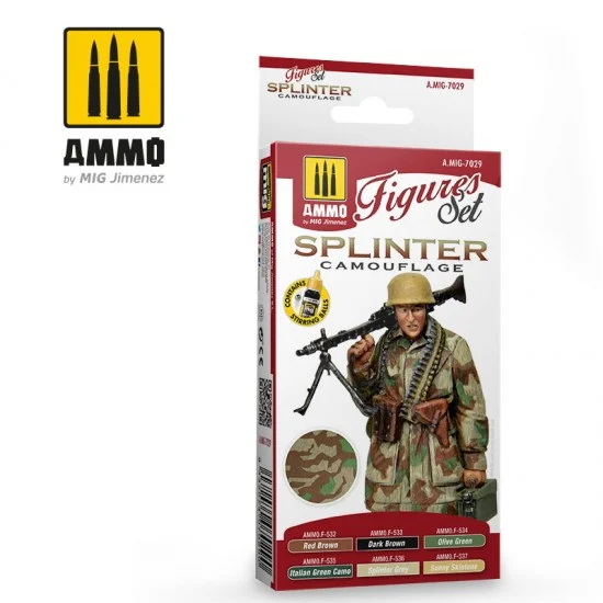 AMMO by Mig Jimenez 7029 Acrylic Paint Set for Figures - Splinter Camouflage (6 x 17ml)