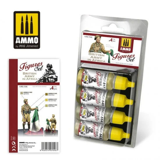 AMMO by Mig Jimenez 7046 Acrylic Paints set - British Army In Africa (4 jars 17mL blister)
