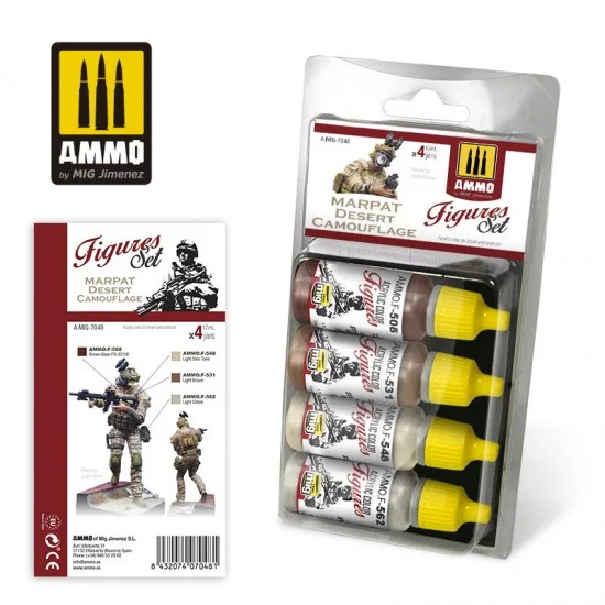 AMMO by Mig Jimenez 7048 Acrylic Paints for Figures - Marpat Desert Camouflage (4x 17ml)