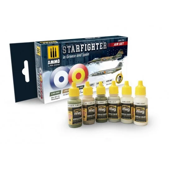 AMMO by Mig Jimenez 7232 Acrylic Paint Set - Starfighter in Greece and Spain (6 x 17ml)