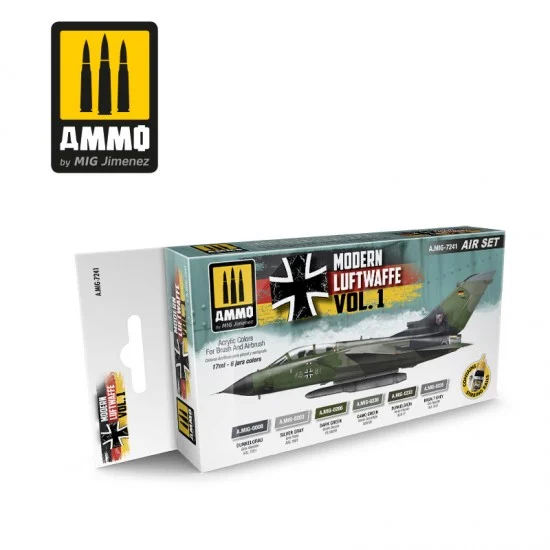 AMMO by Mig Jimenez 7241 Acrylic Paint Set for Aircraft - Modern Luftwaffe Vol. 1 (6x 17ml)