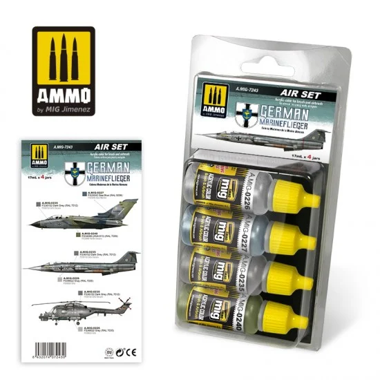 AMMO by Mig Jimenez 7243 Acrylic Paint Set for Aircrafts - German Marineflieger (17ml x4)