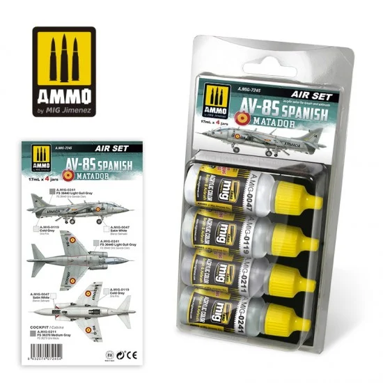 AMMO by Mig Jimenez 7245 Acrylic Paint Set for Aircrafts - AV-8S Spanish Matador (17ml x4)