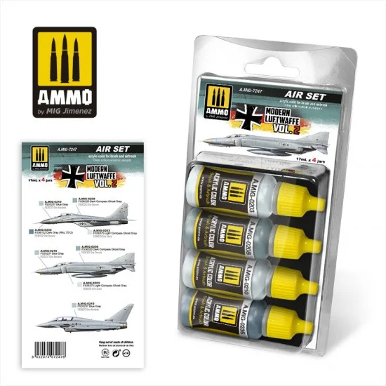 AMMO by Mig Jimenez 7247 Acrylic Paint Set - Modern Luftwaffe Vol.2 (4x 17ml)