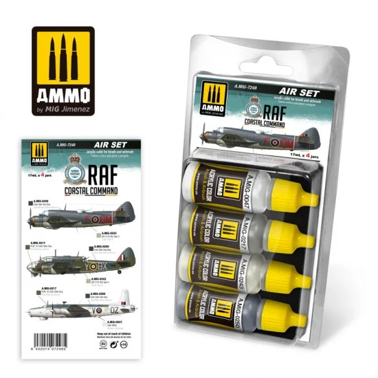 AMMO by Mig Jimenez 7248 Acrylic Paints for Aircraft - WWII RAF Coastal Comannd (4x 17ml)