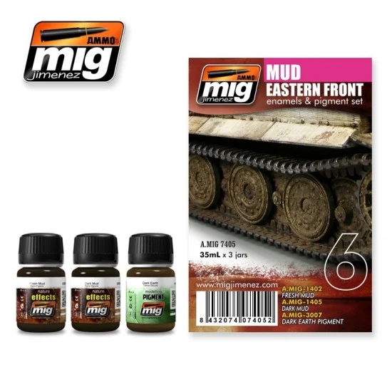 AMMO by Mig Jimenez 7405 Eastern Front Mud Weathering Set (35ml x 3) - Hobby & Model Paints