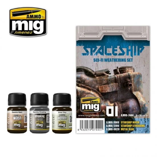AMMO by Mig Jimenez 7444 Spaceship Sci-Fi Weathering Set (3x 35ml)