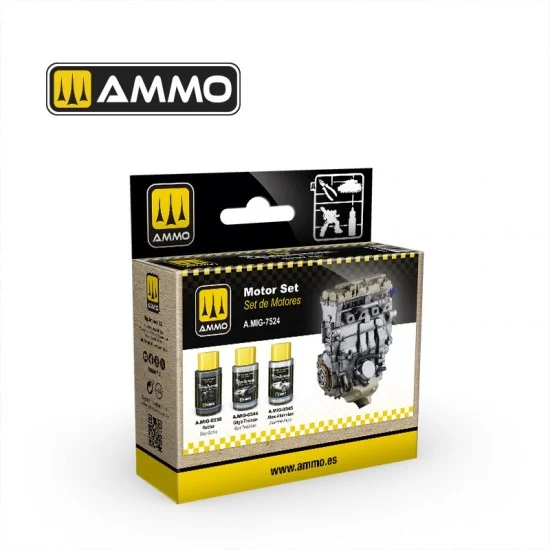 AMMO by Mig Jimenez 7524 Cobra Motor Acrylic Paint set - Motor (3x 30ml)