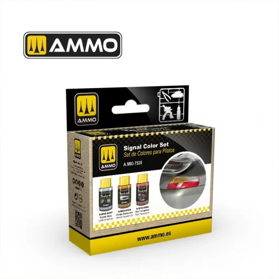 AMMO by Mig Jimenez 7525 Cobra Motor Acrylic Paint set - Signal Colour (3x 30ml)
