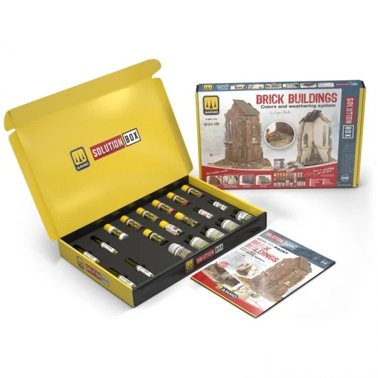AMMO by Mig Jimenez 7710 Solution Box #09 - Brick Buildings Colors and Weathering System