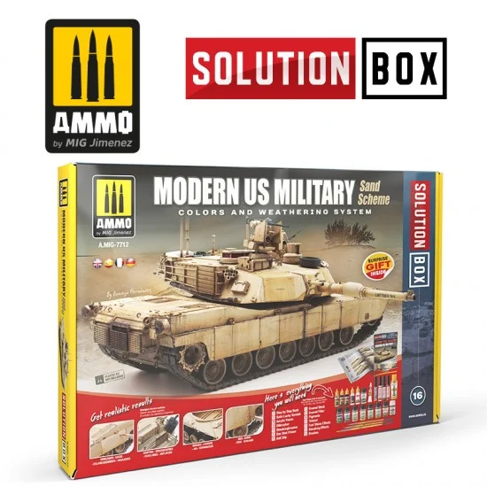 AMMO by Mig Jimenez 7712 Solution Box - Modern US Military Sand Scheme Colours and Weathering System