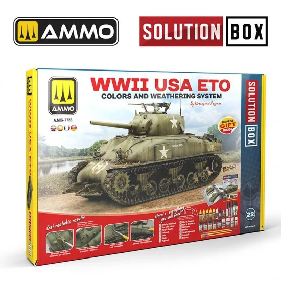 AMMO by Mig Jimenez 7728 Solution Box Vol.22 - WWII US ETO Colours and Weathering System