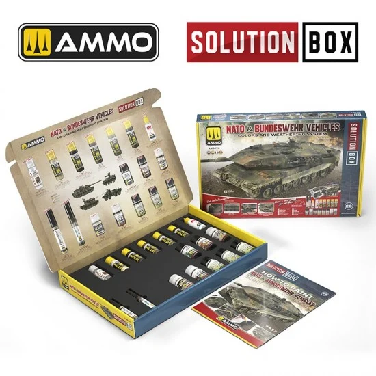 AMMO by Mig Jimenez 7731 Solution Box Vol.26 NATO and Bundeswehr Vehicles Colours and Weathering System - Hobby & Model Paints