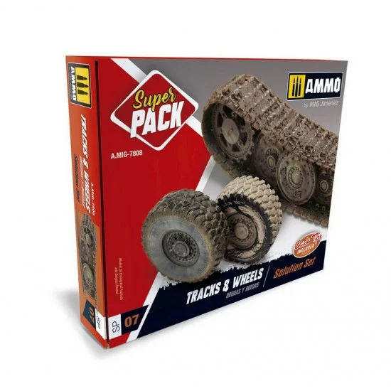 AMMO by Mig Jimenez 7808 Solution Set - Tracks & Wheels Super Pack (4x 17ml, 2x 35ml, 4x 30ml, 2x 10ml)