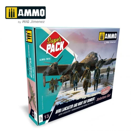 AMMO by Mig Jimenez 7814 [Super Pack] Weathering Solution Set - AVRO Lancaster and Night RAF Bombers