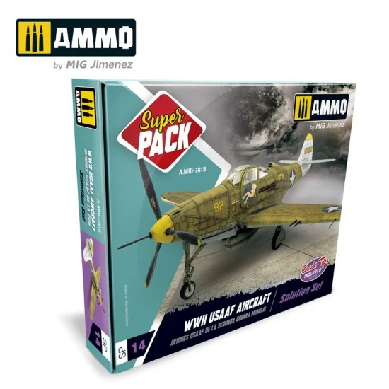 AMMO by Mig Jimenez 7815 [Super Pack] Weathering Solution Set - WWII USAAF Aircraft