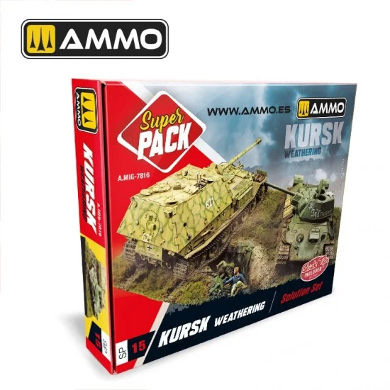 AMMO by Mig Jimenez 7816 Super Pack Box SP15 KURSK Weathering Solution set - Hobby & Model Paints