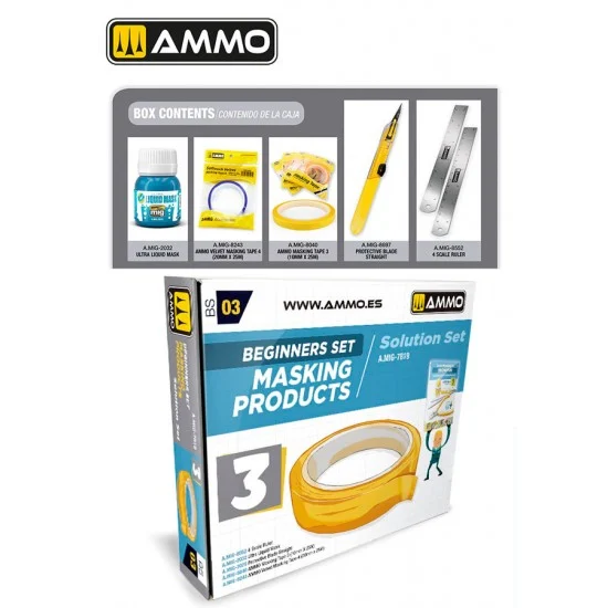 AMMO by Mig Jimenez 7819 Scale Model Beginners Solution Set - Masking Products
