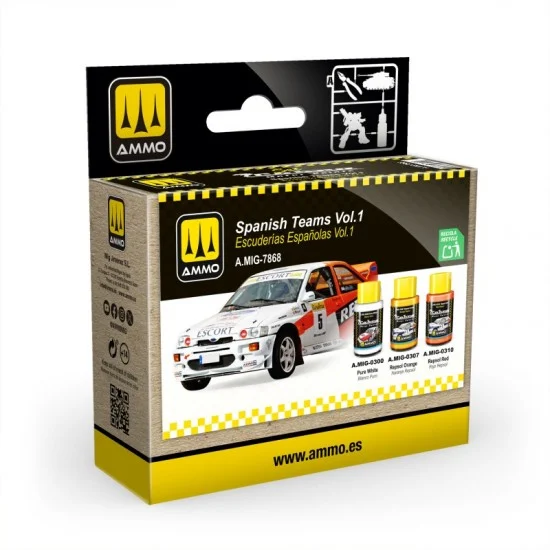AMMO by Mig Jimenez 7868 Cobra Motor Acrylic Paint set - Spanish Teams Vol.1 (3 jars, each 30ml)