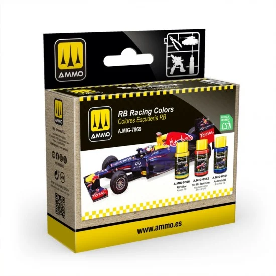 AMMO by Mig Jimenez 7869 Cobra Motor Acrylic Paint set - RB Racing Colours (3 jars, each 30ml)