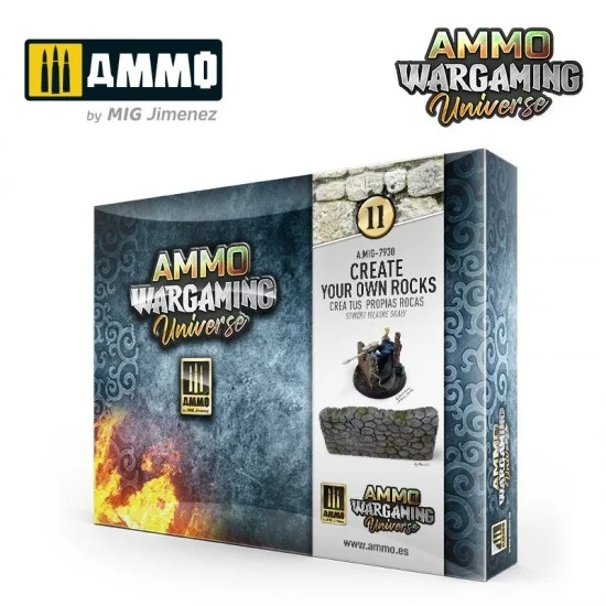 AMMO by Mig Jimenez 7930 AMMO Wargaming Universe Vol.11 Create Your Own Rocks - Hobby & Model Paints
