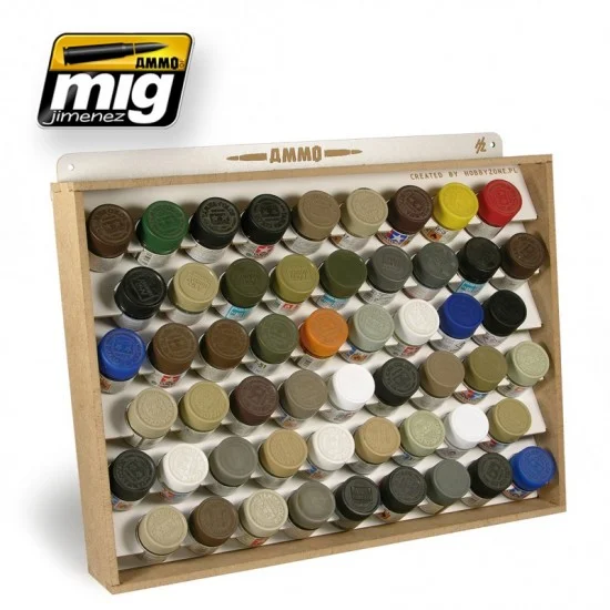 AMMO by Mig Jimenez 8014 10ml Paint Jars Storage System for Tamiya/Mr.Color (fit 54 bottles) - Hobby & Model Paints