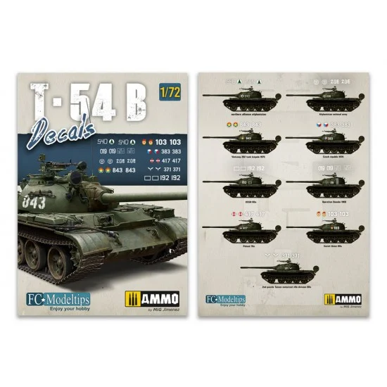 AMMO by Mig Jimenez 8062 Decals for 1/72 T-54B Medium Tank