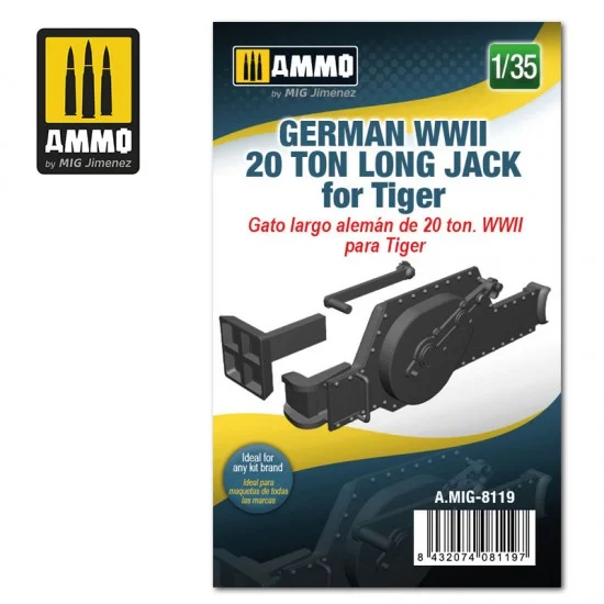 AMMO by Mig Jimenez 8119 1/35 German WWII 20 ton Long Jack for Tiger (resin kit) - Military Vehicles & Tanks