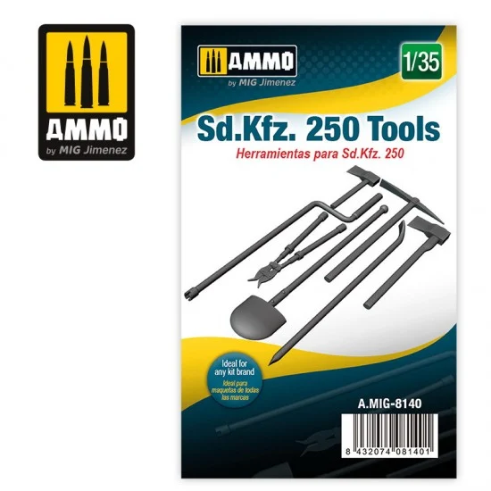 AMMO by Mig Jimenez 8140 1/35 Sd.Kfz. 250 Tools Resin Kit - Military Vehicles & Tanks