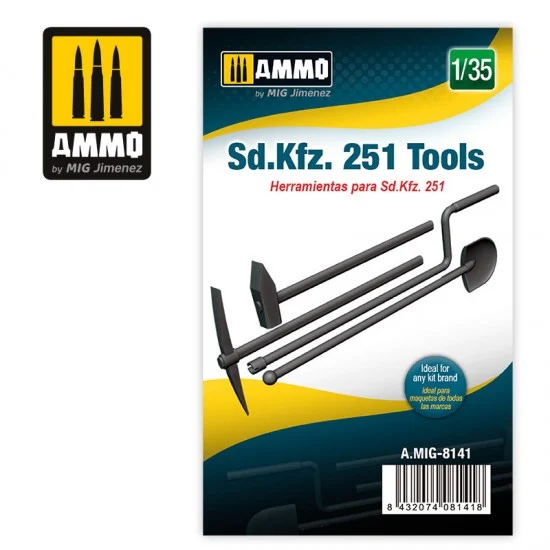 AMMO by Mig Jimenez 8141 1/35 Sd.Kfz. 251 Tools Resin Kit - Military Vehicles & Tanks