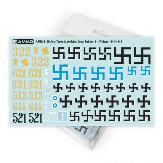 AMMO by Mig Jimenez 8195 1/35 Axis Tanks and Vehicles Decal Set Vol. 3 - Finland 1941-1944