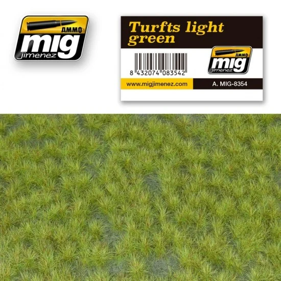 AMMO by Mig Jimenez 8354 Realistic Ground Mat - Light Green Turfs (Dimensions: 230 x 130 mm)
