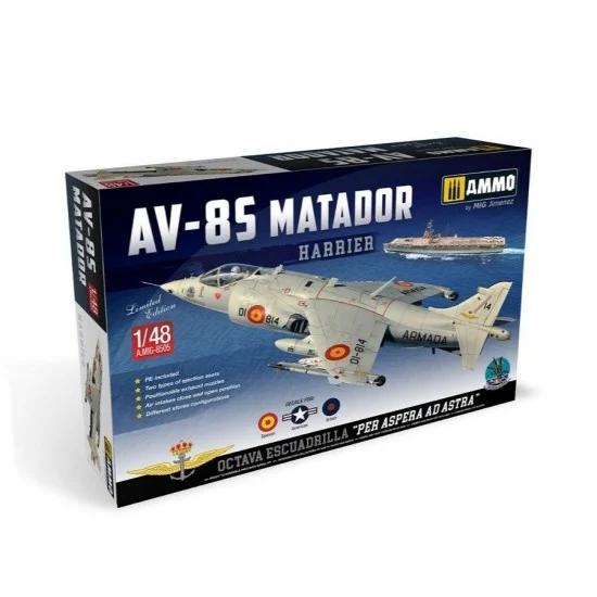 AMMO by Mig Jimenez 8505 1/48 Harrier AV-8S MATADOR in Spanish, American, British versions
